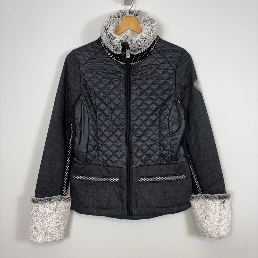 Alp N Rock Courchevel Fitted Hybrid Ski Jacket Sz M Black